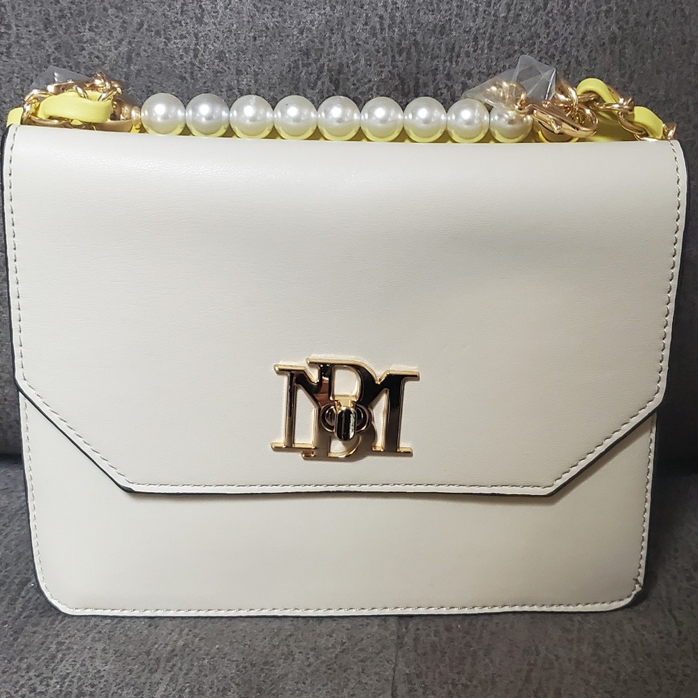 Badgley Mischka Cream and Yellow Women's Bag